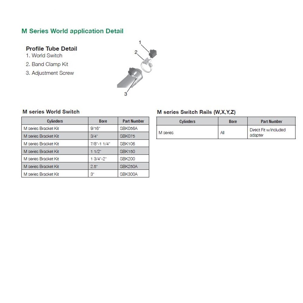 SBK075 NUMATICS/AVENTICS CYLINDER PART SWITCH BRACKET 3/4" BORE (CLAMP)